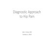 Diagnostic Approach to Hip Pain - Loose bodies (including OCD lesions) Snapping hip (internal or external)
