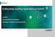 Scaling Deep Learning Applications on Summit · 12 Difference in scaling up: DL VS simulation •DL is a global optimization, changing scale (data parallel) -> changing solution space