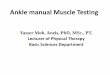 Ankle manual Muscle Testing - culib.pt.cu.edu.eg › ANKLE MANUAL MUSCLE TESTING.pdf · Ankle manual Muscle Testing ... ankle joint. Command-Pull your foot up through full range of