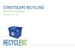 STREETSCAPE RECYCLING - recyclebc.ca · The streetscape bin samples were of different designs and configurations in order to determine what bin type was the most effective in collecting