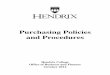 Purchasing Policies and Procedures - Hendrix College€¦ · Purchasing Policies and Procedures Hendrix College Office of Business and Finance October 2014 . 2 Table of Contents Page