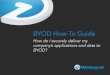 BYOD How-To Guide - workspot.com · BYOD Success Kit Why is MDM not sufficient? Mobile Device Management (MDM) is heavy handed • End Users Own Devices • IT cannot lock down and