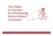 Developing School-Parent Compacts updated 012019 · Achievement (school-parent compacts) Part (e) Building Capacity for Involvement, there are six “musts” and eight “mays”