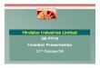 Hindalco Industries Limitedhindalco.com/upload/pdf/Hindalco_Q2FY10_ presentation.pdf · Investor Presentation 31st October’09 1. Highlights Backdrop Business Conditions & Performance