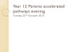 Year 12 Parents evening - FHS Gifted & Talented - UCAS · 2019-08-01 · Year 12 Parents accelerated pathways evening Tuesday 22nd October 2013 . Objectives ... Year 12 Parents evening