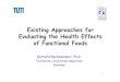 Existing Approaches for Evaluating the Health Effects of ... · scientific support for claims on foods. Assist those making claims and regulating claims. Improve the credibility of