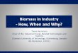 Biomass in Industry - How, When and Why? · Sugar Oil rapeseed , palmoil , soy Rest flows from agriculture , forstry, industries , societal waste etc , e.g . straw , sawdust , manure