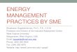 ENERGY MANAGEMENT PRACTICES BY SME · ENERGY MANAGEMENT PRACTICES BY SME Bhaskaran Gopalakrishnan, Ph.D., P.E., C.E.M ... 326 Plastics and Rubber Products Manufacturing 12,534 6,118