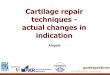 Cartilage repair techniques - actual changes in indication · 2016-09-24 · Cartilage injury in athletes „Prognostic parameter after cartilage treatment“ age (