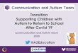 Transition Supporting Children with Autism to Return to ... · •PowerPoint A: Planning ahead ready for settings re-opening and general planning for Pupils with Autism. •PowerPoint