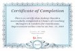 Certificate of Completion This is to certify that Sudeep Chandra ... · Certificate of Completion This is to certify that Sudeep Chandra successfully completed 4.5 hours of Coaching