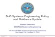 DoD Systems Engineering Update · 13th Annual NDIA SE Conf Oct 2010 Page-1 DISTRIBUTION STATEMENT A -- Cleared for public release by OSR on 08 October 2010 -- SR case number #11-S-0070