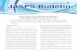 March 201 No. 1 JASPS Bulletinjasps.org/wp/wp-content/uploads/2018/04/JASPS_Bulletin01.pdf · 2018-04-03 · can advance research in these fields reflecting a consciousness of their