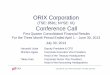 ORIX Corporation · 2019-12-02 · Disclaimer These materials have been prepared by O C (“O “C ) f fORIX Corporation (“ORIX” or the “Company”) solely for your information