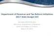 Tax Reform Initiatives 2017 State Budget Bill · 2017-03-29 · 2017 Budget Bill Initiatives Provide Continued Tax Relief • Additional income tax rate cuts in Tax Years 2017 and