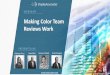Making Color Team Reviews Work - shipleywins.com€¦ · Webinar Agenda Common Pitfalls of Color Team Reviews Color Team Reviews vs. Decision Gate Reviews Where color teams fit Best