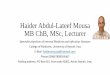 Haider Abdul-Lateef Mousa MB ChB, MSc - omicsonline.org › editor-pdf › Haider... · Haider Abdul-Lateef Mousa MB ChB, MSc, Lecturer Specialist physician of Internal Medicine and