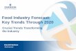 Food Industry Forecast: Key Trends Through 2020climate.emerson.com/documents/dallas-–-food... · F&B channel –Our mission: To ... 4 Predictable costs 2 Chain-driven expansion