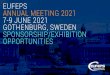 DPG-20-010-EUFEPS Flyer Annual Meeting 2021 · CHAlMERS CoNFERENCE CENTRE CHAlMERSPlATSEN 1 GoTHENBURG, SWEDEN EUFEPS ANNUAl MEETING 2021 ... Display of logo in the final program