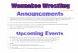 January 12, 2015 - Amazon Web Services · January 12, 2015 The Waunakee Wrestling Newsletter will sent out electronically and available online to all fans and supporters of Waunakee