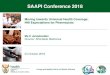 SAAPI Conference 2018...gCommerce: Contracting, Procurement and Warehouse Management SVS: Stock Visibility System at PHC Hospital Dashboards Supplier Performance Dashboards Pharmaceutical