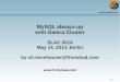 MySQL always-up with Galera Cluster - FromDual MySQL always-up with Galera Cluster SLAC 2014 May 14,