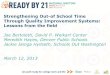 Strengthening Out-of School Time Through Quality ... … · Through Quality Improvement Systems: Lessons from the field Joe Bertoletti, David P. Weikart Center Meredith Hayes, Denver