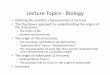 Lecture Topics ‐ Biology › sf2011 › slides › Baross › 01-Saas_JAB_lecture1.… · history. The sequences of the genomes of exnct ancestral Mycoplasma species might be inferred