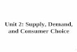 Unit 2: Supply, Demand, and Consumer Choice€¦ · Unit 2: Supply, Demand, and Consumer Choice 1 . DEMAND DEFINED What is Demand? Demand is the different quantities of goods that