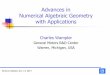 Advances in Numerical Algebraic Geometry with Applications · 2020-01-03 · Simons Institute, Oct. 14, 2014 2 Primary Collaborators Numerical Algebraic Geometry (including Bertini