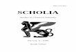 ISSN 1018-9017 SCHOLIA - CASA | KVSA1995).pdfISSN 1018-9017 Scholia features critical and pedagogical articles and reviews on a diverse range of subjects dealing with classical antiquity,
