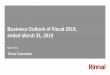 Business Outlook of Fiscal 2019, ended March 31, 2019 - Rinnai · 2019-10-30 · ©Rinnai Corporation 13 Rinnai (non-consolidated basis), Fiscal 2020 Forecast Performance [Billions