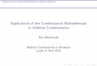 Applications of the Combinatorial Nullstellensatz in ...Applications of the Combinatorial Nullstellensatz in Additive Combinatorics Addition Theorems in Fp Dias da Silva-Hamidoune