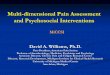 Multi-dimensional Pain Assessment and Psychosocial ...€¦ · Multi-dimensional Pain Assessment and Psychosocial Interventions MiCCSI David A. Williams, Ph.D. Past-President, American