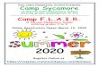 Fair Lawn Community School Presents Camp … Sycamore...Fair Lawn Community School Presents Camp Sycamore at Warren Point Elementary School entering grades Kindergarten to 3rd Camp