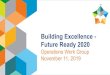 Operations Work Group November 11, 2019€¦ · Operations Work Group November 11, 2019. Goals for this Presentation: •Progress update on Future Ready 2020 community input •Review
