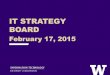 IT STRATEGY BOARD - Amazon S3 › uw-s3-cdn › wp...Governance Structure SPONSOR WORKING GROUP ADVISORS TO WORKING GROUP PROJECT DELIVERABLE REVIEW TEAM PROJECT TEAM ˃Paul Jenny,