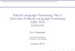 Natural Language Processing: Part II Overview of Natural Language Processing 2019-12-03آ  Natural Language