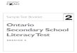 Ontario Secondary School Literacy Test · Ontario Secondary School Literacy Test ... (5) Part-time work is a great way to prepare for the future. A sentence 2 B sentence 3 C sentence