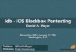 idb - iOS Blackbox Pentesting · Daniel A. Mayer » idb - iOS Blackbox Pentesting The OWASP Mobile Top 10 16 1. Insecure Data Storage 2. Weak Server Side Controls 3. Insufﬁcient