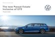 Effective from 01.01.2020 The new Passat Estate Inclusive of GTE€¦ · woven fabric Floor mats front and rear Instrument cluster with electronic speedometer, trip odometer and tachometer