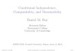 Conditional Independence, Computability, and Measurability · Conditional Independence, Computability, and Measurability Daniel M. Roy Research Fellow Emmanuel College University
