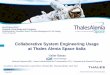 Collaborative System Engineering Usage at Thales Alenia ... · Collaborative System Engineering Usage at Thales Alenia Space Italia MindSh@are/IE4EC ... ÎNecessity to study and experience