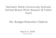 Northern Wells Community Schools School Board Work Session ... Budget... · Other Potential Reductions Dance team 0.04823 $ 1,544 Freshmen Mentoring Coach 0.05546 $ 1,776 Color Guard: