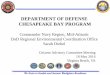 DEPARTMENT OF DEFENSE CHESAPEAKE BAY …1...DEPARTMENT OF DEFENSE CHESAPEAKE BAY PROGRAM Commander Navy Region, Mid-Atlantic DoD Regional Environmental Coordination Office Sarah Diebel
