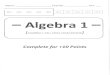 Complete for +10 Points - Algebra 1 › f › Final Exam Review... · 2014-12-12 · ALGEBRA 1 FALL FINAL EXAM REVIEW] Complete for +10 Points. Examples: UNiT 1: Multiple Representations