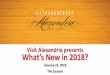 Visit Alexandria presents What’s New in 2018?...• Visitor & Member Services • Programs, Promotions & Research • PR, Social Media & Content • LGBT Program • Web Site •