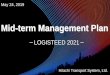 Mid-term Management Plan · Accelerate development of new Smart Logistics technology and its on-site implementation Enhance transport management ☑Utilize multi-axle trailer Depalletizer
