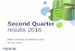 Second Quarter results 2016 - appspot.com · Group financials Q2/16 7 MEUR Q2/2016 Q2/2015 Revenue 2,927 2,605 Comparable EBITDA 374 161 IFRS EBITDA 372 146 Comparable operating profit