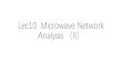 Lec10 Microwave Network Analysis II - SJTUhsic.sjtu.edu.cn/Assets/userfiles/sys_eb538c1c-65ff... · microwave network. Then, we can use the impedance and/or admittance matrices of